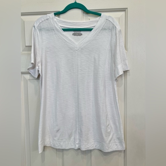Westbound Short Sleeve White Relaxed V
Neck T-shirt Tunic Large - Picture 5 of 6